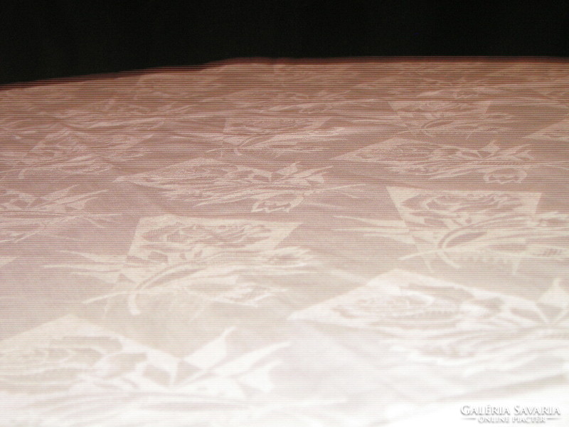 Beautiful white rose vintage damask tablecloth