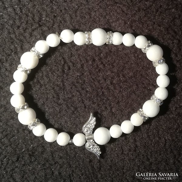 Mineral angel bracelet - snow quartz (18.5cm)