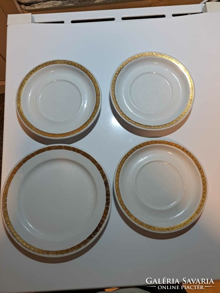 Retro Fali tányér + aranyszegélyű tányérok