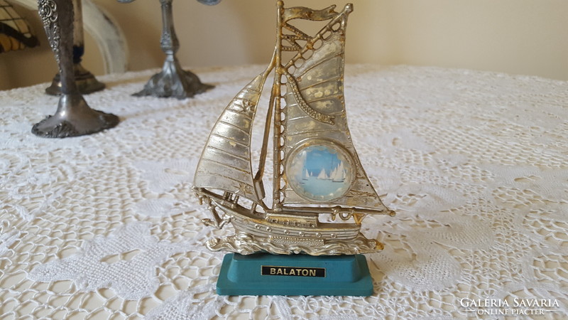 Retro, Balaton memory, plastic sailing ship