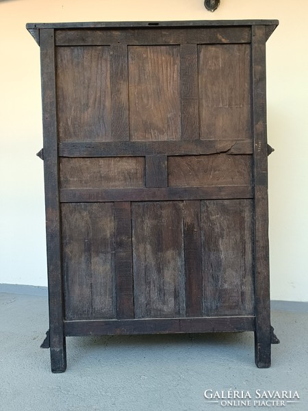 Antique Renaissance cabinet richly carved hardwood cabinet 18th - 19th century 3812