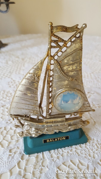 Retro, Balaton memory, plastic sailing ship