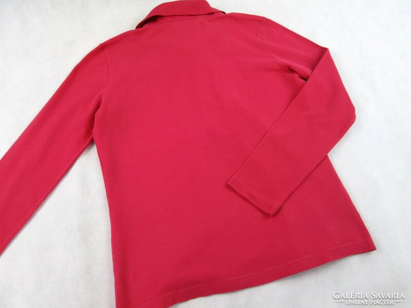 Original lacoste (m) elastic cyclamen long sleeve women's slim pullover top