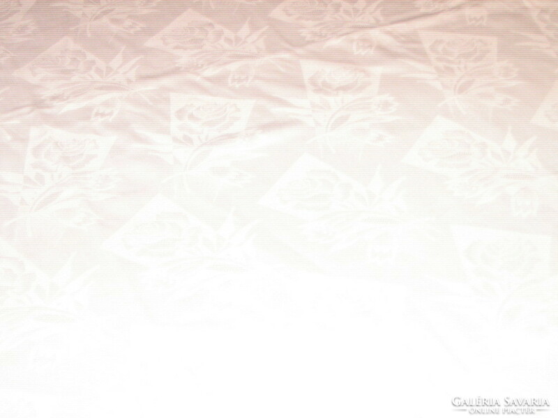 Beautiful white rose vintage damask tablecloth