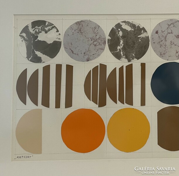 Gulyás Dénes (1927-2003) 43x72 cm EREDETI kollázsa
