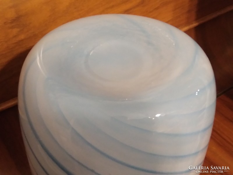 Kétrétegű kék bohémia mid century üveg váza