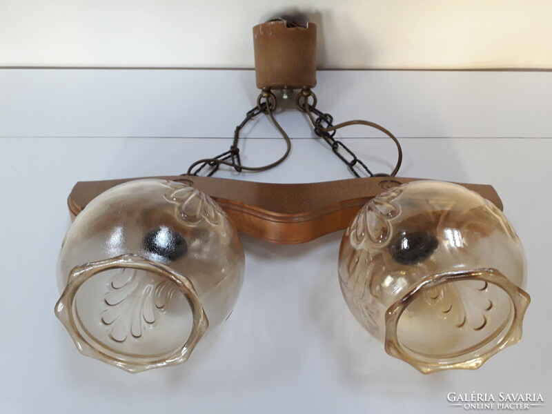 Retro, 2-branched glass ceiling lamp