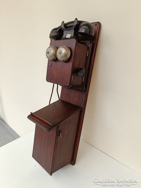 Antique telephone 1930-1946 large wall mounted rare device starožitný telefón 222 7704