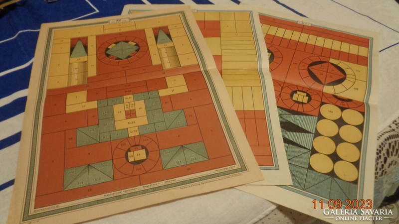Richters  Bauvorlagen      múlt század eleji  modell játék  , összeépítési ábrák  3 db
