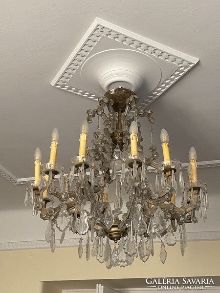 Maria Theresia crystal chandelier, original antique, 12 arms