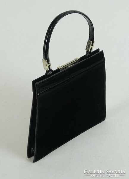 0W268 cango rinaldi black women's patent leather handbag