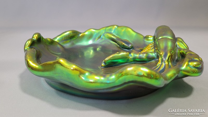 Zsolnay eosin glazed crayfish bowl with a diameter of 17 cm