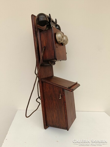 Antik telefon 1930-1946 nagy méretű falra szerelhető ritka készülék starožitný telefón 222 7704