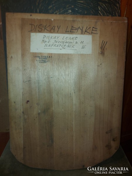 Diskay Lenke (1924-1980), fa nyomódúc, méret 48x35 cm