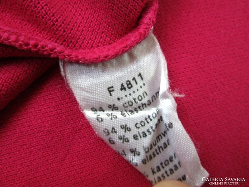Original lacoste (m) elastic cyclamen long sleeve women's slim pullover top