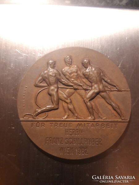 Kiváló dolgozó bronz emlékérem - Bécs városáért 1982 * Kereskedelmi Kamara