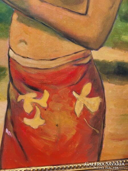 After Paul Gauguin - Tahitian women, oil on canvas painting