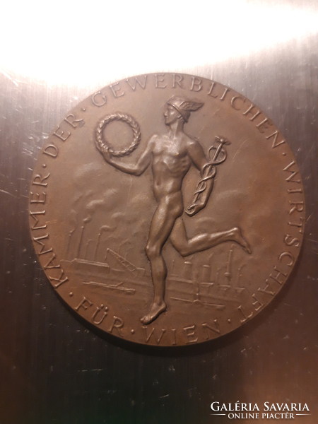 Excellent worker bronze commemorative medal - for the city of Vienna 1982 * chamber of commerce