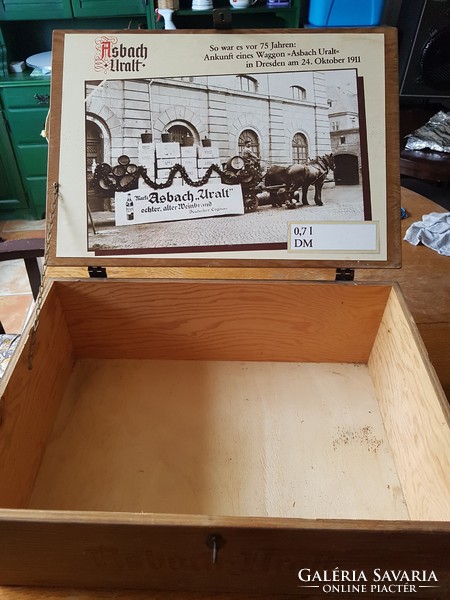 Old Asbach ruled brandy chest