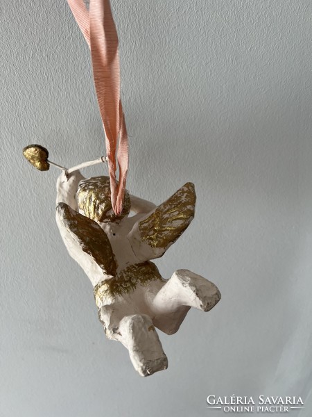Angyalka putto cupid paper mache Christmas tree decoration