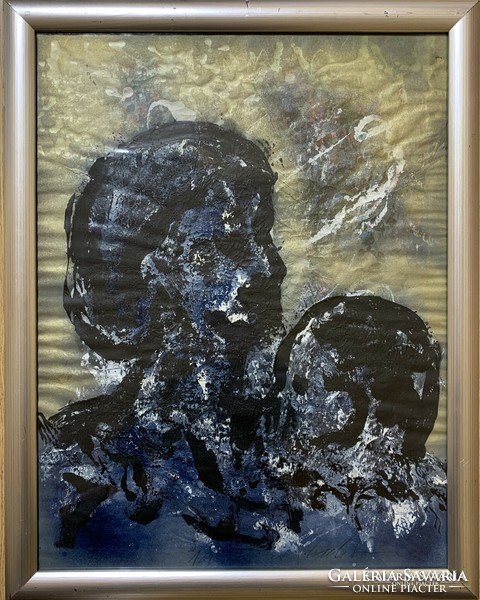 László Csorba simon's (1943-) mother's painting (1995) / 65x51 cm /