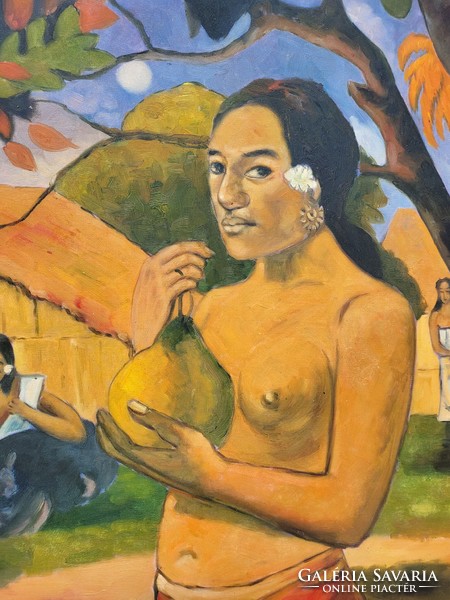 After Paul Gauguin - Tahitian women, oil on canvas painting