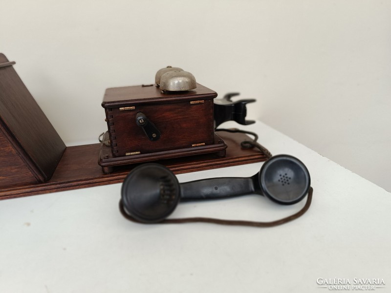 Antique telephone 1930-1946 large wall mounted rare device starožitný telefón 222 7704