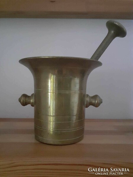 Sold with an antique copper mortar and pestle