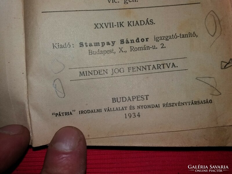 1934 Sztampay János: Énekek, imák imádságos könyv a képek szerinti állapotban állapotban PÁTRIA RT