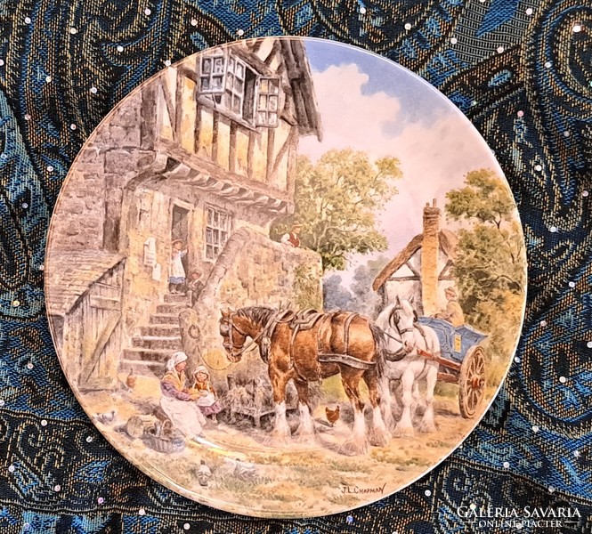 Equestrian rural scene porcelain plate, English decorative plate 1 (l4154)