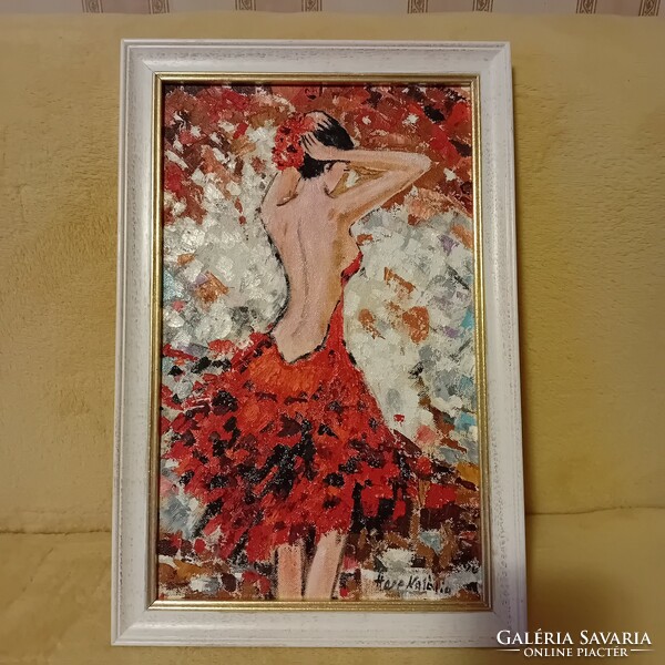 Natalia Hepp - in a red dress c. + Framed