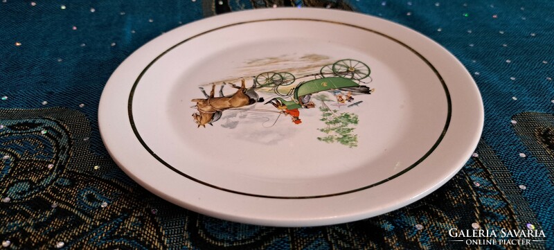 Horse carriage porcelain plate, carriage plate (l4152)