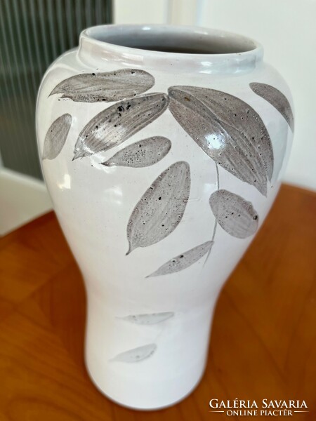 Marked lignifer ceramic vase and bowl, retro industrial art set