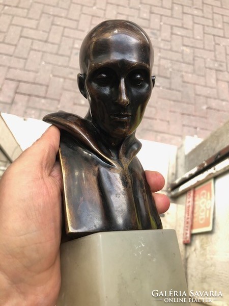 Art deco bronze bust, marked, height 24 cm.