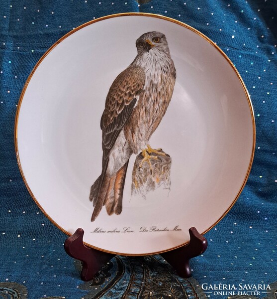 Vörös kánya madaras porcelán tányér (L4151(