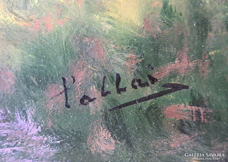 Landscape oil painting in a nice frame - marked Palla