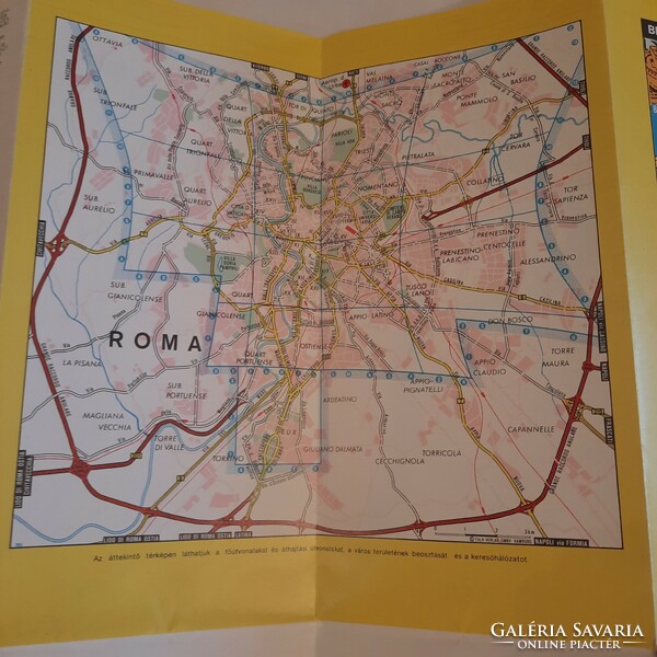 Rome map cartographic company 1987 in Hungarian and English