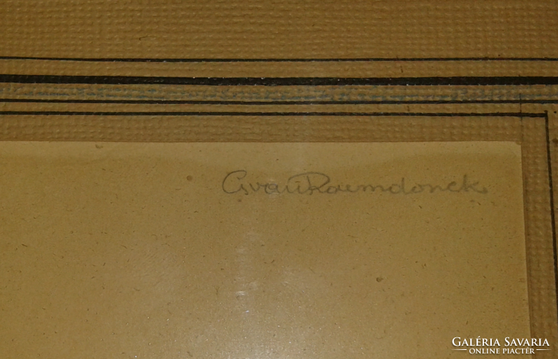 George van Raemdonck szignóval: RAJZ ÉS AKVARELLEL FESTETT SZENTKÉP  1954