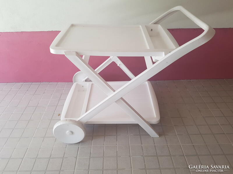 White plastic folding cart