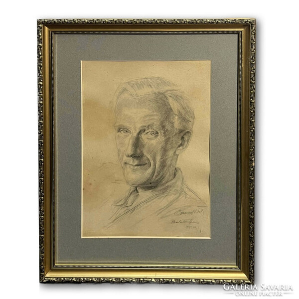 Béla Emanuel (1879-1976) male portrait ii., 1949 /Graphite paper/ (invoice provided)