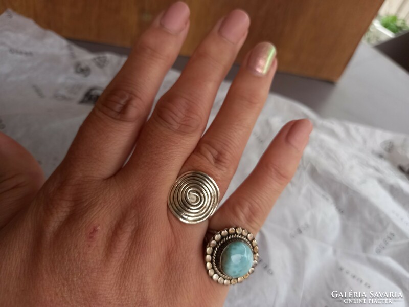 Larimár drágakőből készült  8as ezüst gyűrű a Dominikai Köztársaságból!