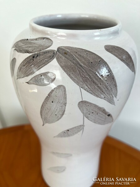 Marked lignifer ceramic vase and bowl, retro industrial art set