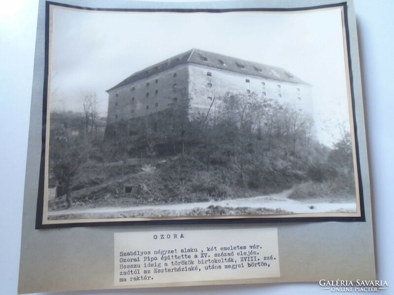 D198404 ozora pipo castle, old large photo made around 1940-50's framed on cardboard