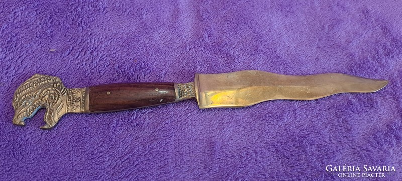 Copper leaf cutter, Malay kris, decorative knife (m4139)