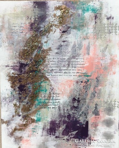 Andrea elek - rosa - abstract painting - 80x100 cm
