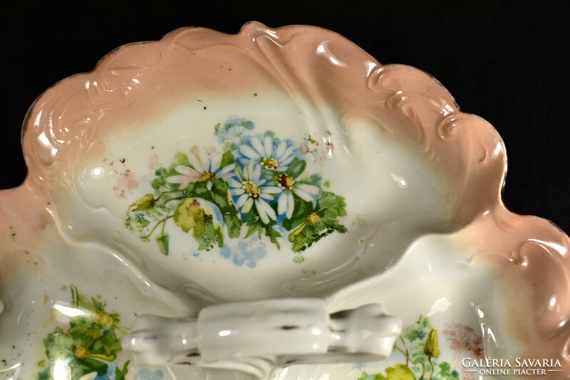 Beautifully marked and old 3-compartment porcelain serving bowl!