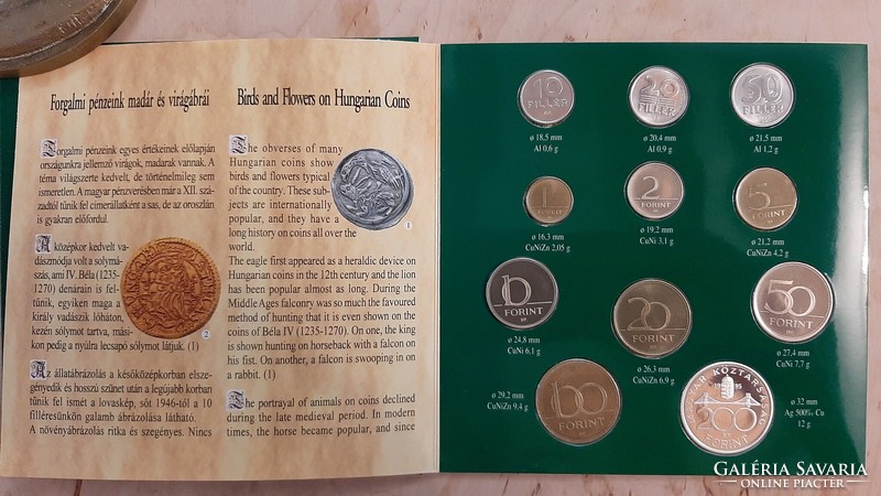 1995 forgalmi sor PP  UNC  Magyarosrszág pénzérméi benne ezüst 200 forint