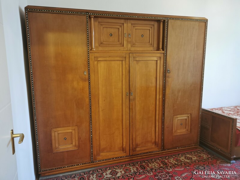 Unique antique furniture set with mother-of-pearl inlay for sale