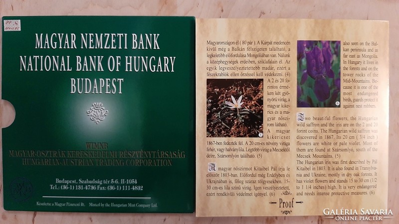 1995 forgalmi sor PP  UNC  Magyarosrszág pénzérméi benne ezüst 200 forint