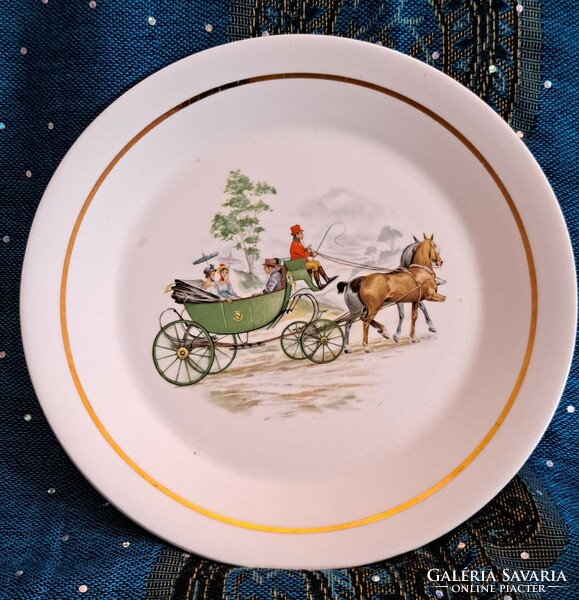 Horse carriage porcelain plate, carriage plate (l4152)